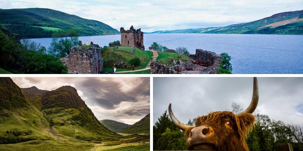 Collage of images of the Scottish Highlands