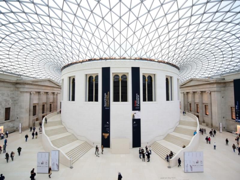 British Museum is a great place to visit on a rainy day in London in December.