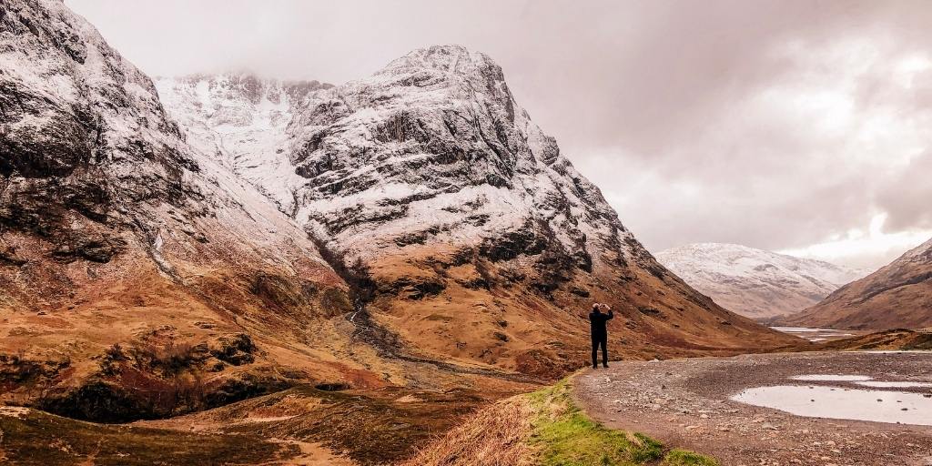 Glencoe in Scotland in winter
