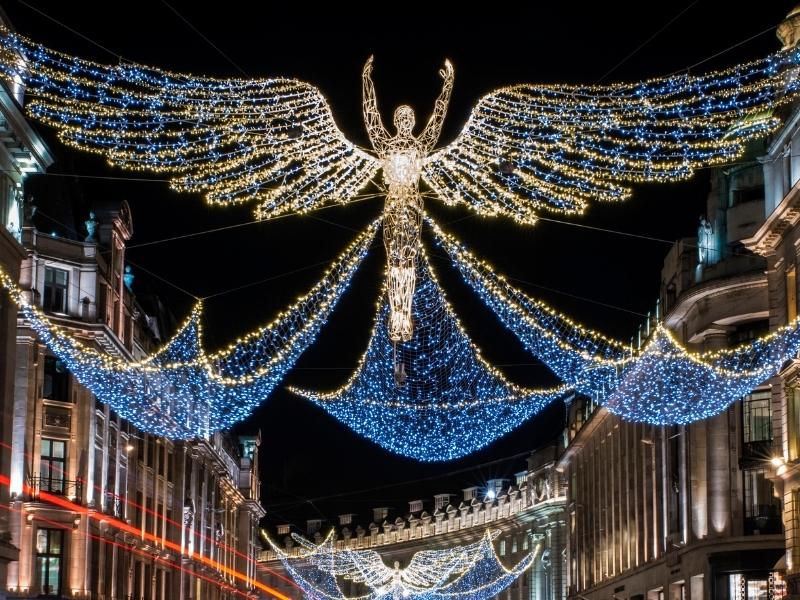 Regents Street angels at Christmas.