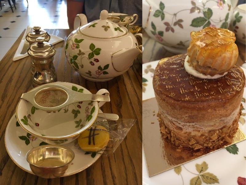 Tea and cake at Harrods.