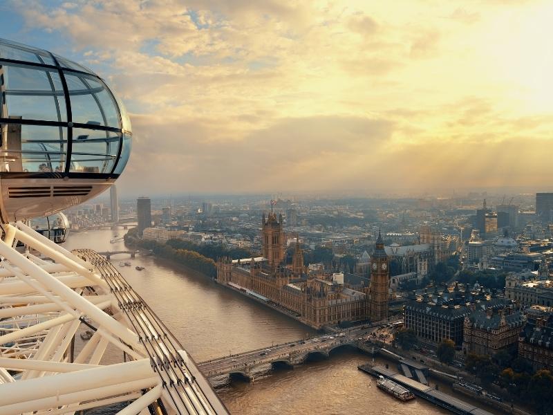 View of London in winter from the London Eye.