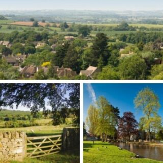 collages of images of the Cotswolds.