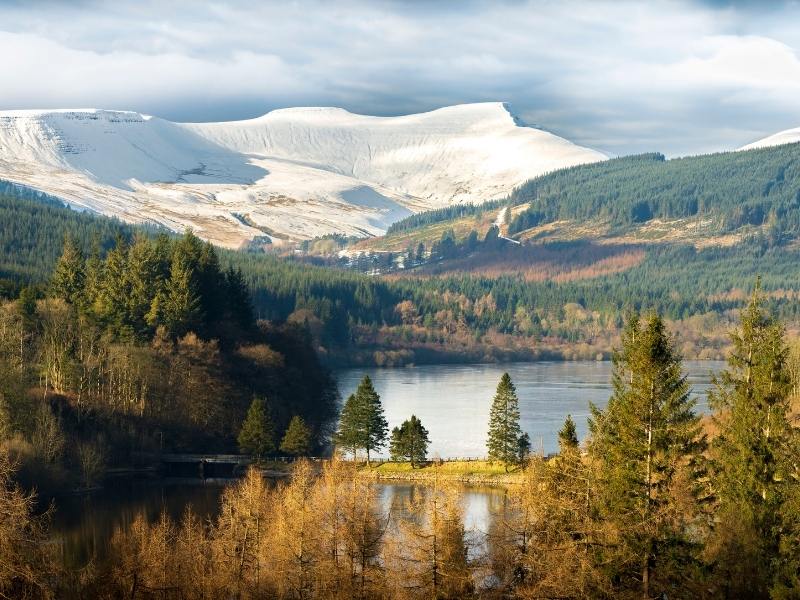 Aerial view of the Brecon Beacons.