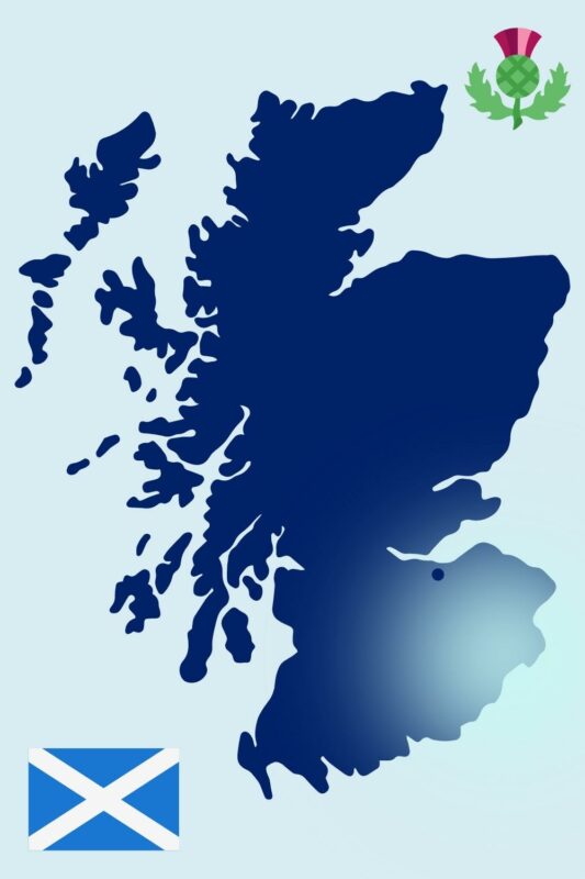 Map showing the regions of Scotland.