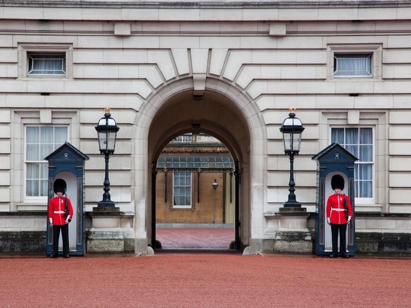 Guards at Buckingham Palace.