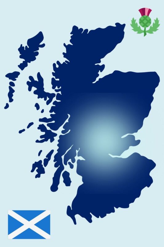 Map showing the regions of Scotland.