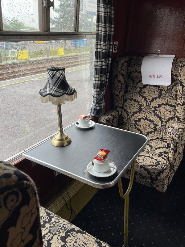 First class carriage on the Jacobite in Scotland.