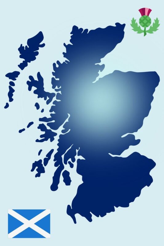 Map showing the regions of Scotland.