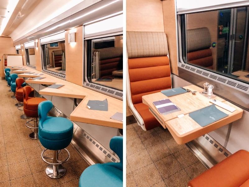 The Caledonian Sleeper train service lounge.