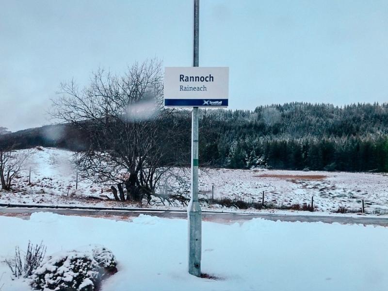 View of Rannoch train station Caledonian Sleeper.