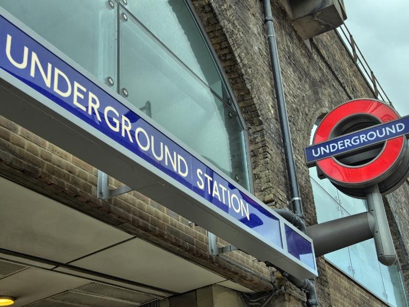 London Underground sign in London.