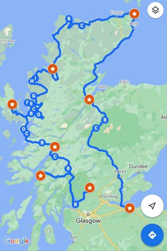 7 day scotland road trip