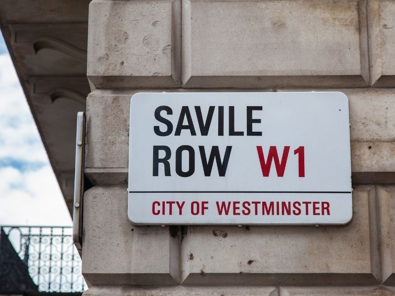 Savile Row sign in London.