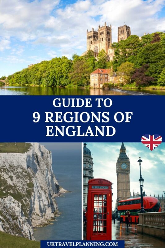 Discover the 9 regions which make up England including the North East, North West, Yorkshire, London and more. #England 