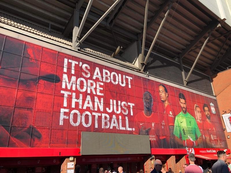 Sign from Anfield Football ground.