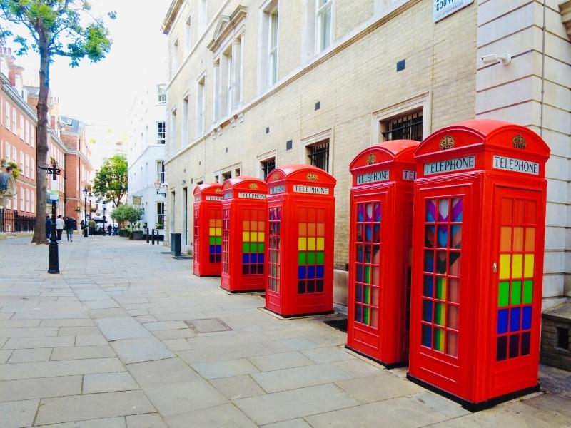 London phone booths near Covent Garden
