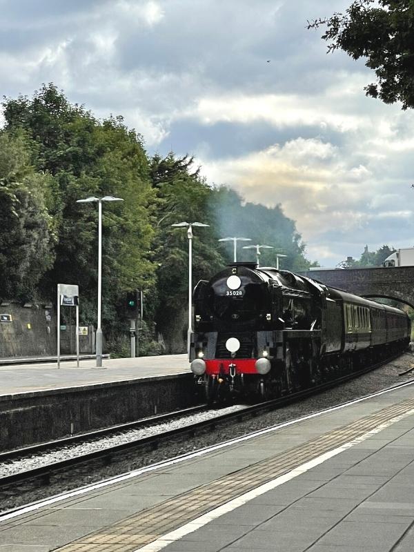 Train travel in a UK steam train.