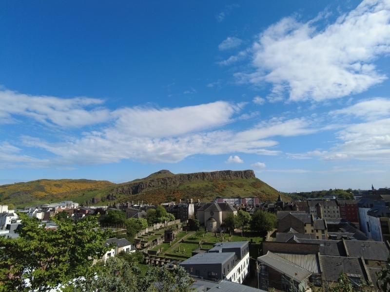 It is popular to climb Arthur's Seat for views over the city of Edinburgh.