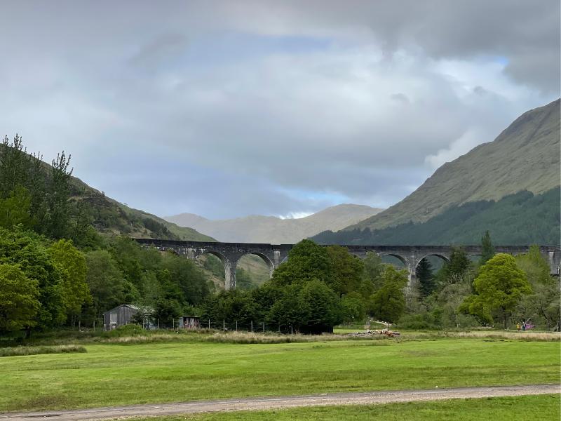 A view of the Glenfinnan Viaduct.