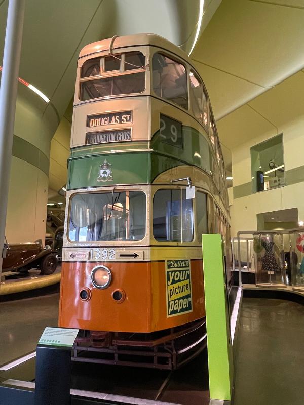 Tram at the Riverside Museum in Glasgow.