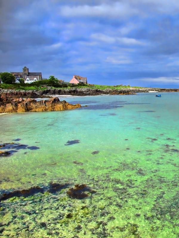 Beautiful blue sea off the island of Iona in Scotland.