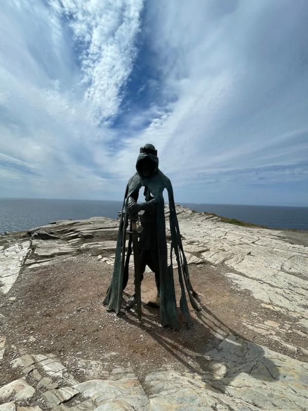 Statue of King Arthur at Tintagel.