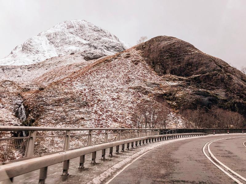 Glencoe road in winter