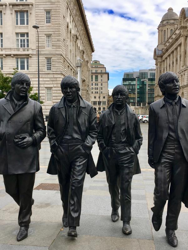 The Beatles in Liverpool Beatles Statue in the day