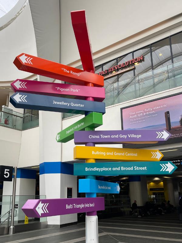 Birmingham Travel Guide Grand Central signposts