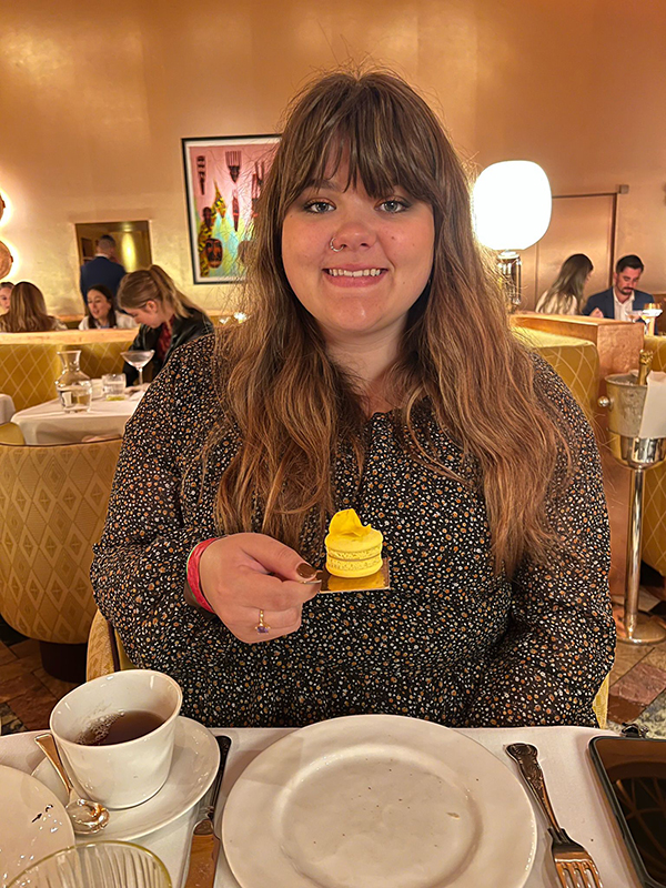 This was the very first time she was able to taste a macaron and she was so