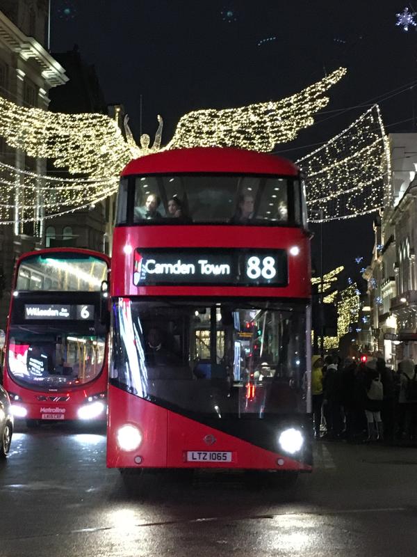London Bus with Regent Street angels