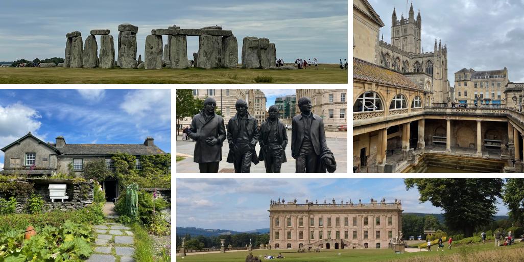 a collage of places to visit in England
