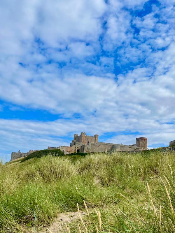 Bamburgh and Bamburgh Castle view