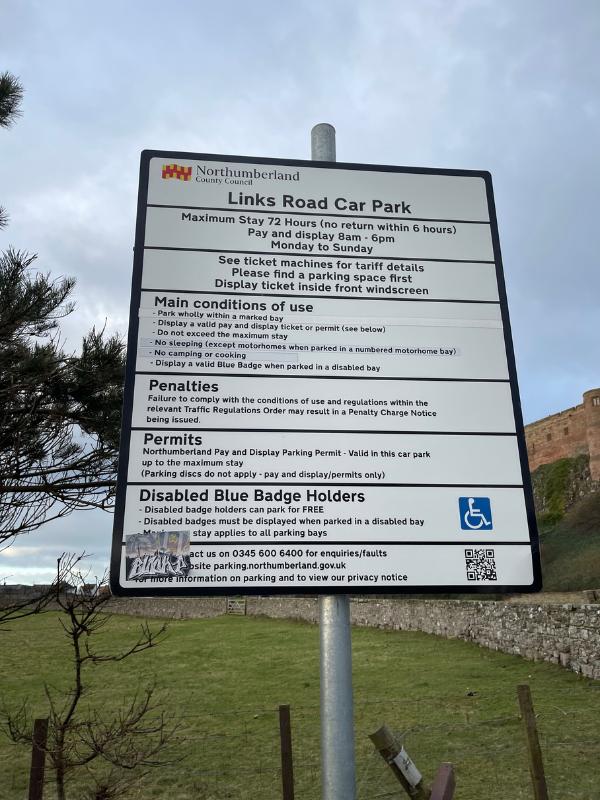 Car park at Bamburgh Castle