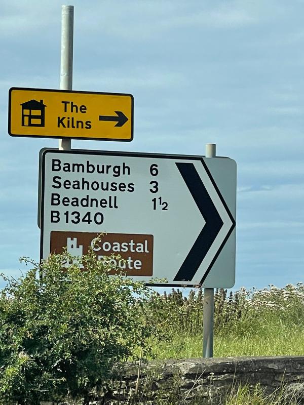 Sign for Craster and the Northumberland Coastal Route