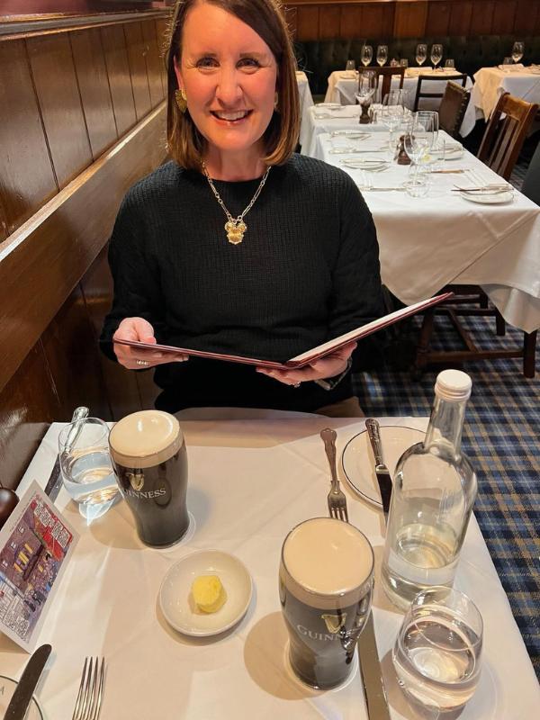 Mrs Pickle at dinner