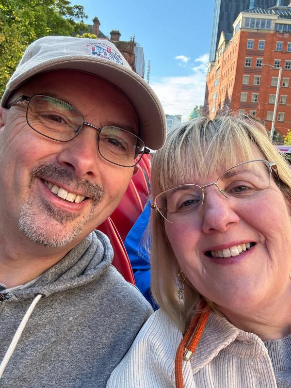 Tracy and Doug on bus