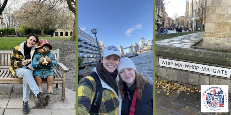 Collage of pics of UK scenes.