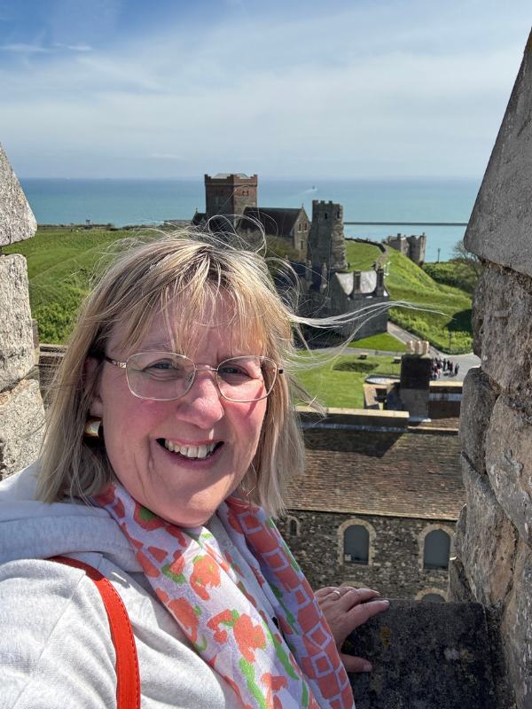 View from Dover Castle with France in the background on English Bus tour from London.