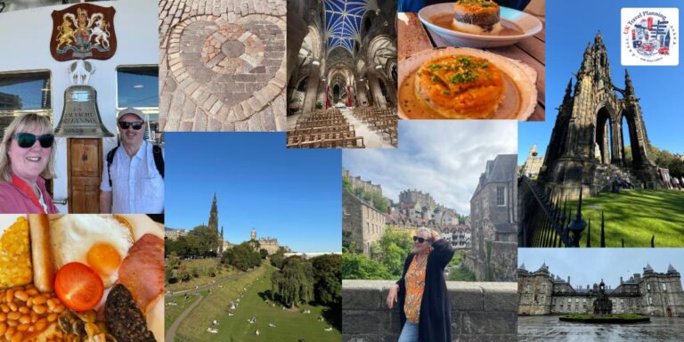 Tracy and Doug at the Royal Yacht Britannia, Calton Hill, Holyrood Palace and Edinburgh city scenes