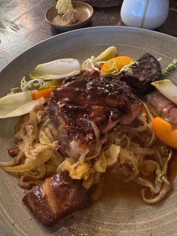 tamworth pork belly main course woodsman restaurant