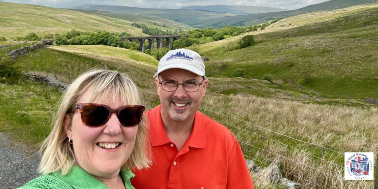 Tracy and Doug exploring Yorkshire and the Dent Vale Viaduct