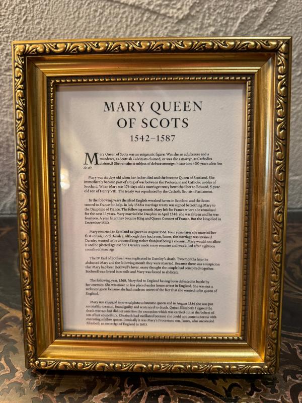 thornbury castle mary queen of scots note