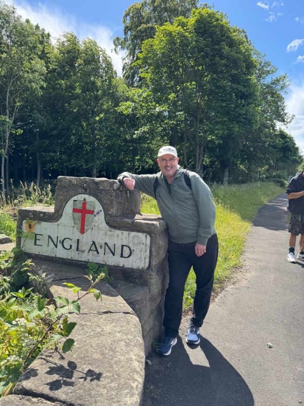 Doug at England border