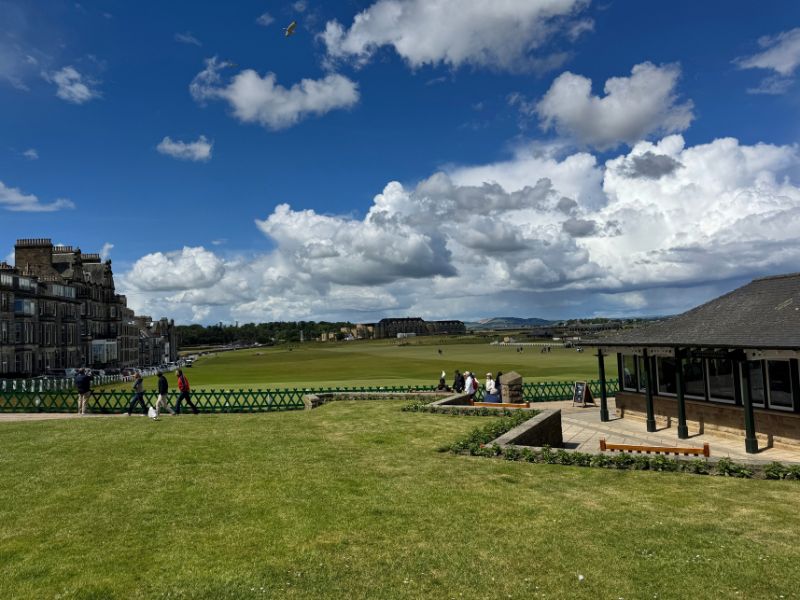 The 18th green of the Old Course at St Andrews, the drop-off point on the Rabbie's St Andrews and Fife tour.